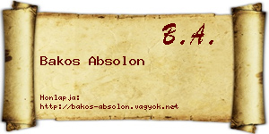 Bakos Absolon névjegykártya