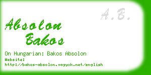 absolon bakos business card